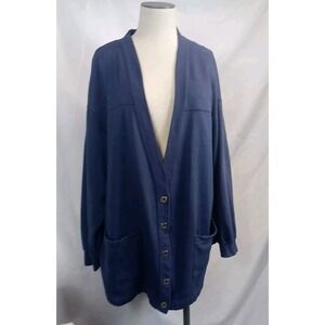 Vintage USA Olympics JCPenney‎  Cardigan Sweater  Women's Size XL Blue Top